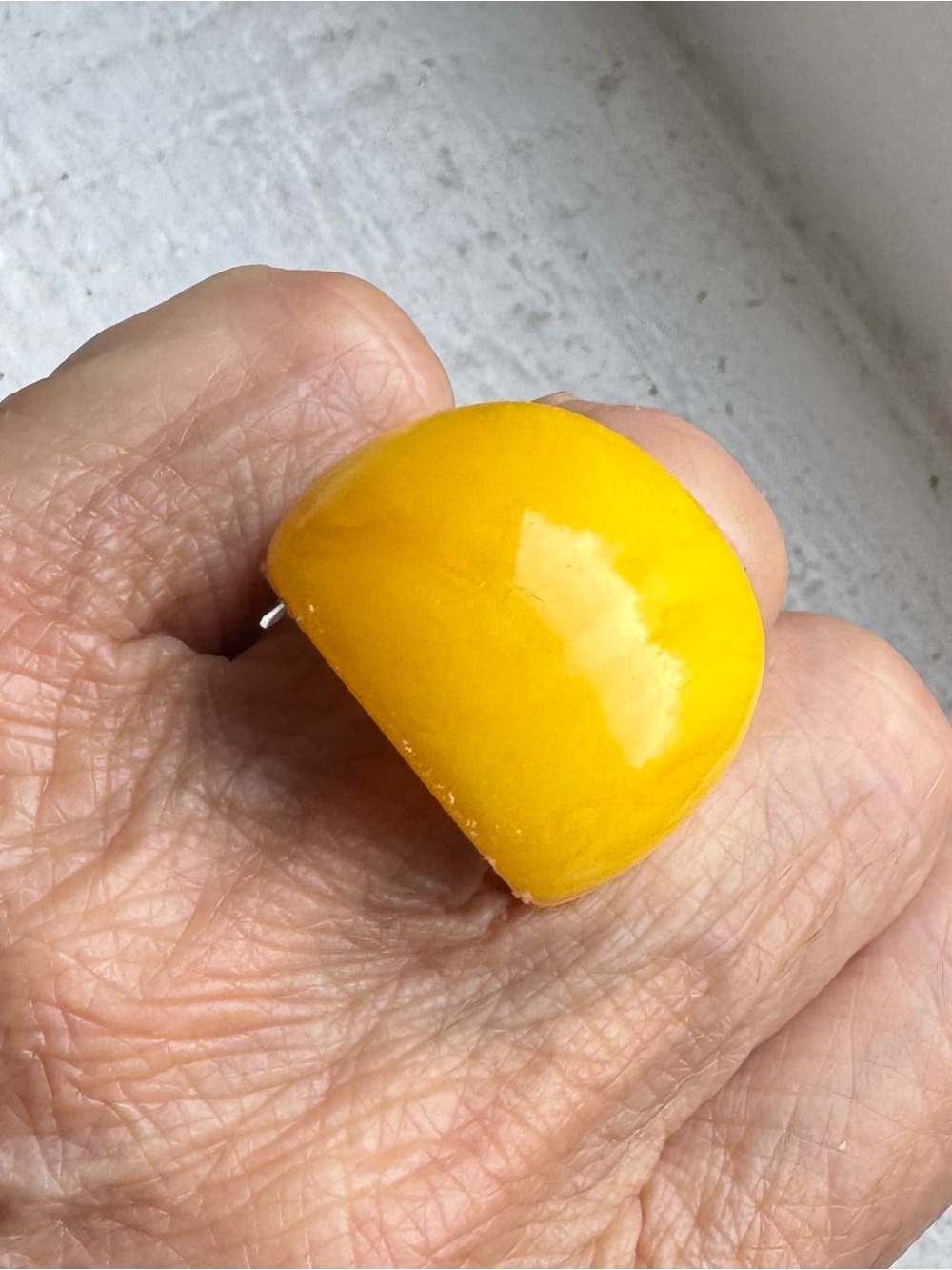 Bold Yellow Resin Dome Ring
